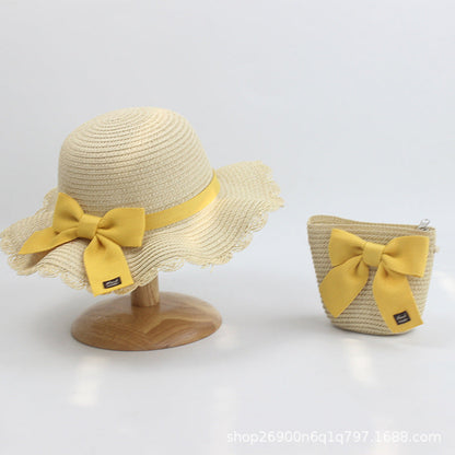 Bowknot Sweet and Lovely Paper Grass Kids Hat