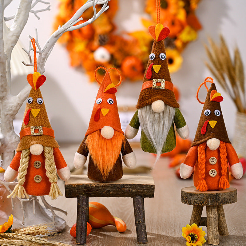 Turkey Hats Rudolf Lantern Pendant Faceless Dwarf Doll