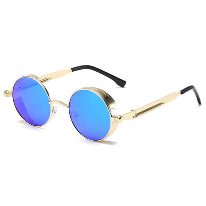 Neutrals Punk Fashion Round Retro Sunglasses