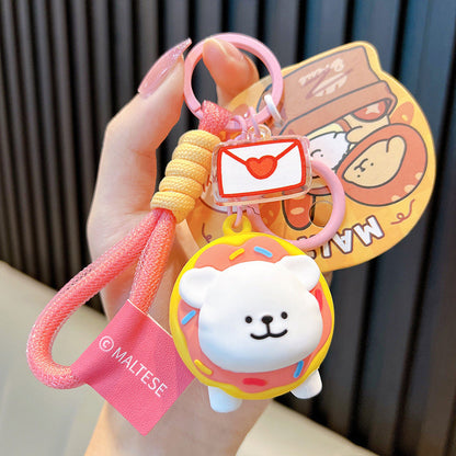 Donut Line Puppy Resin Keychain Cute Keychain