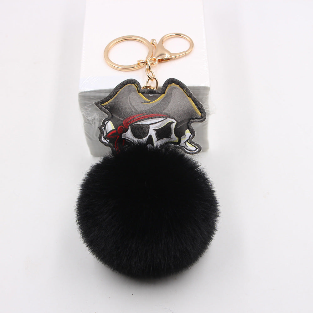 Dark Series Pirates Halloween Skull Plush Keychain