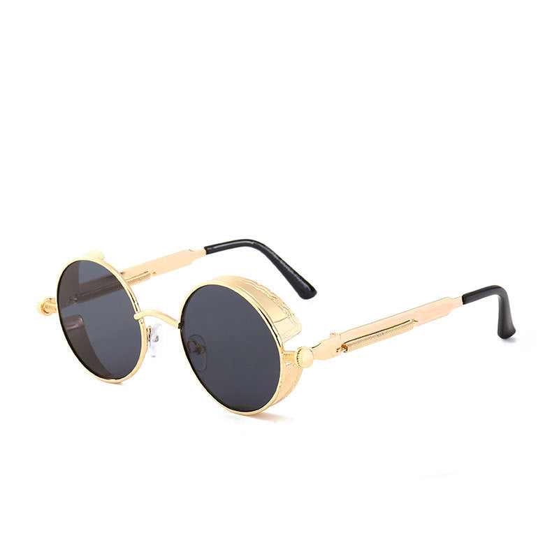 Neutrals Punk Fashion Round Retro Sunglasses