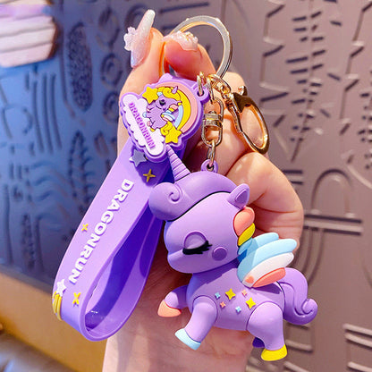 Cartoon Cute Rainbow Horse Unicorn PVC Keychain Cute Keychain