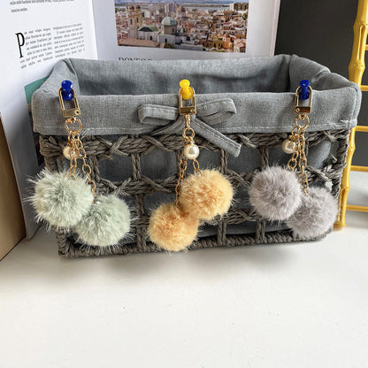 Cute Pearl Candy Plush Ball Bags, Keychain Pendants