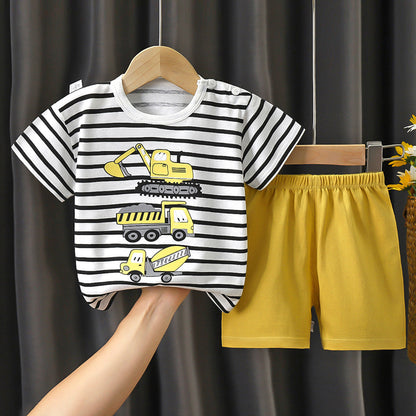 Wholesale Short Sleeve Suit Cotton Baby Clothes