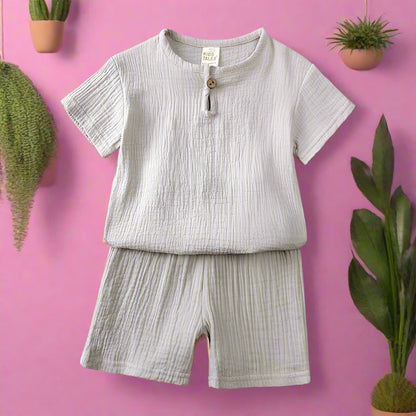 Baby Cotton Short Sleeve T-Shirt Thin Two-piece Set