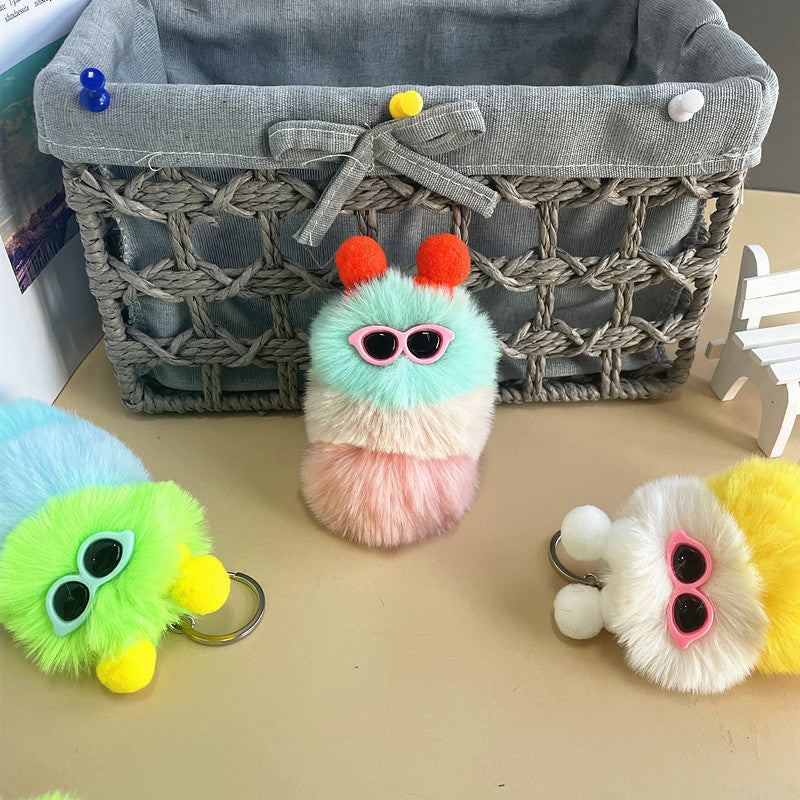 New Cute Caterpillar Plush Keychain