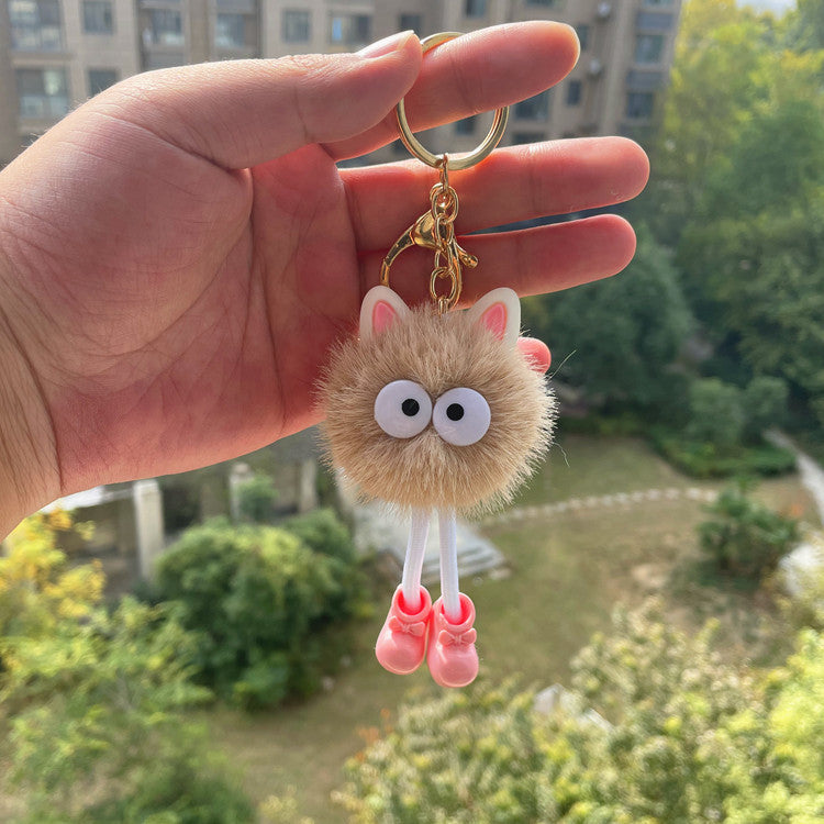 Cute Cartoon Plush Doll Small Briquette Keychain