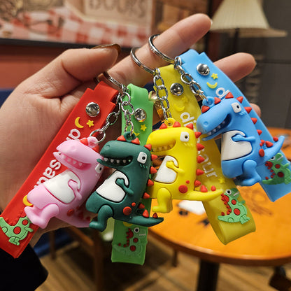 Cartoon Dinosaur PVC Soft Keychains Cute Keychain