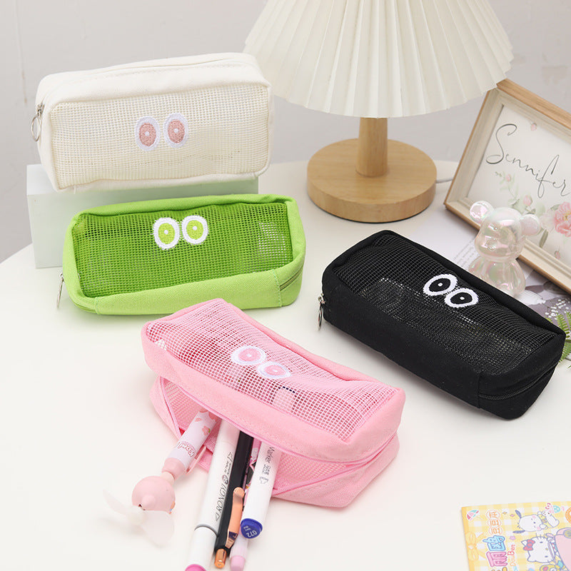 Large Eye Mesh Canvas Pen Bags