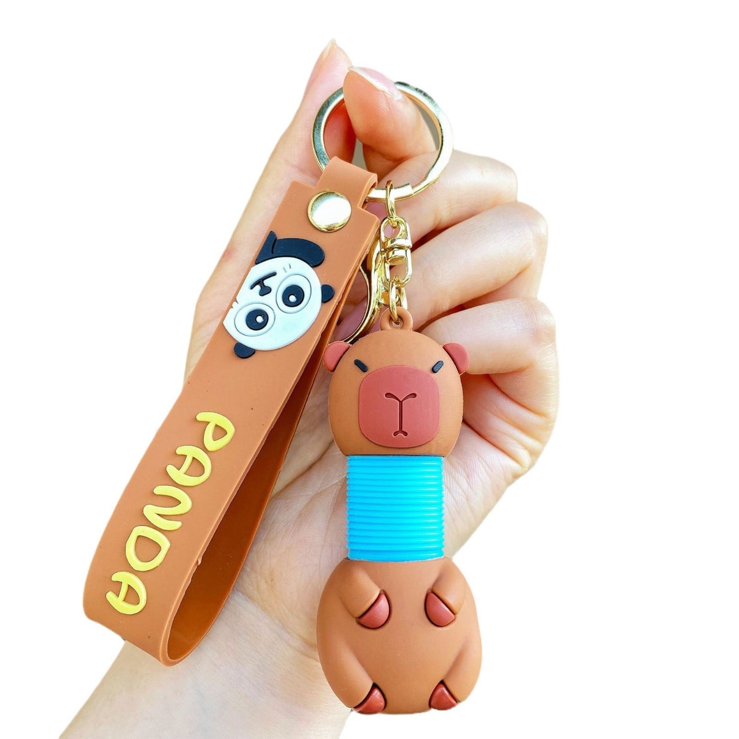 Cartoon Cute Keychain Creative Silicone Retractable Keychains