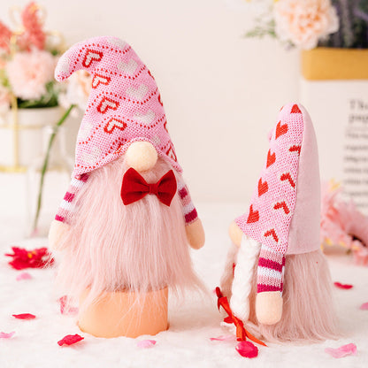 Non-woven Fabric Pink Valentine's Day Doll Ornaments