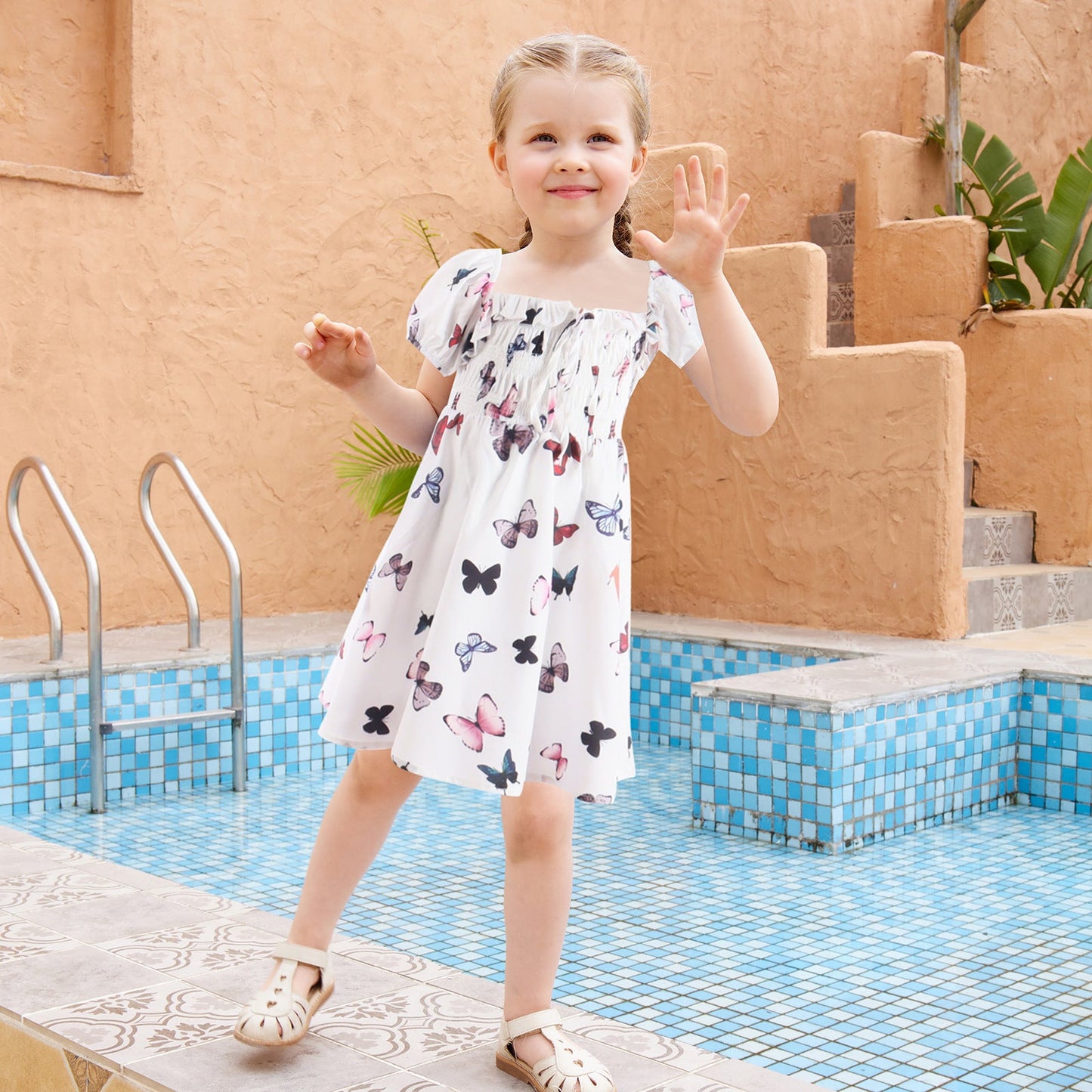 Wholesale Butterfly Baby Clothes Polyester Baby Clothes