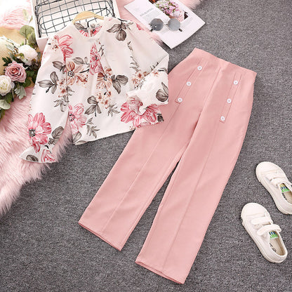 Wholesale Printed Long Sleeve Polyester Baby Clothes Set