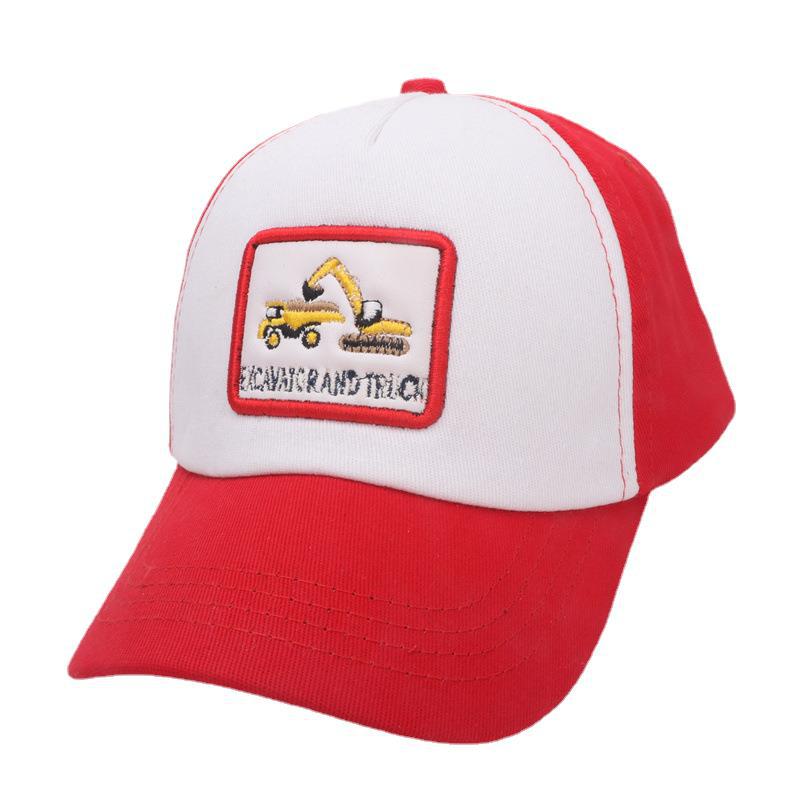 Cotton Polyester Cartoon Excavator Children's Baseball Caps