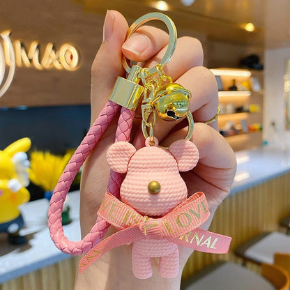 Bow Bear PVC Soft Keychain Cute Keychain