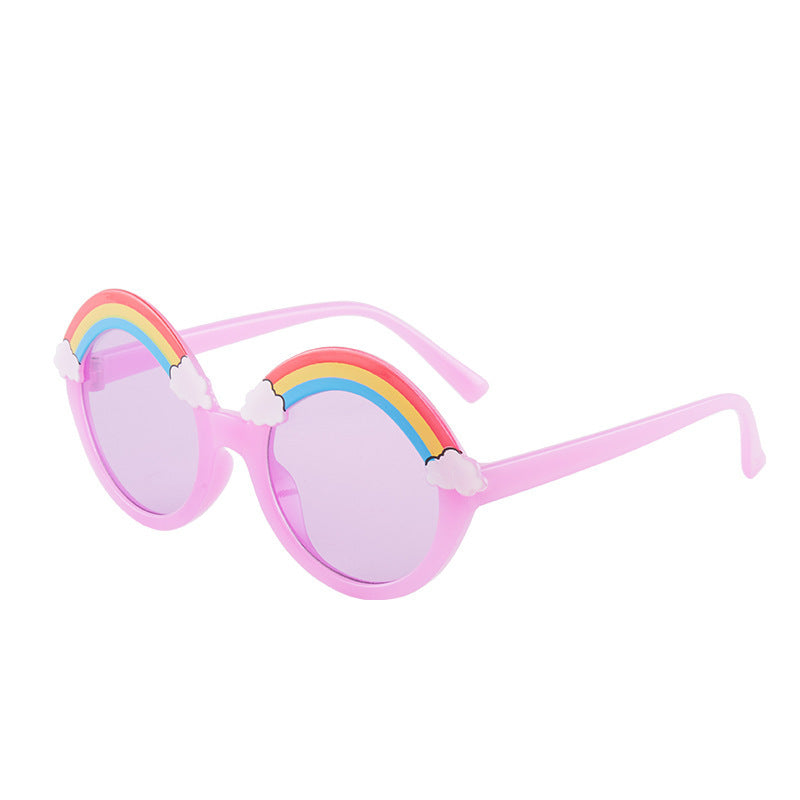 PC Kids Rainbow Cute Round Frame Sunglasses
