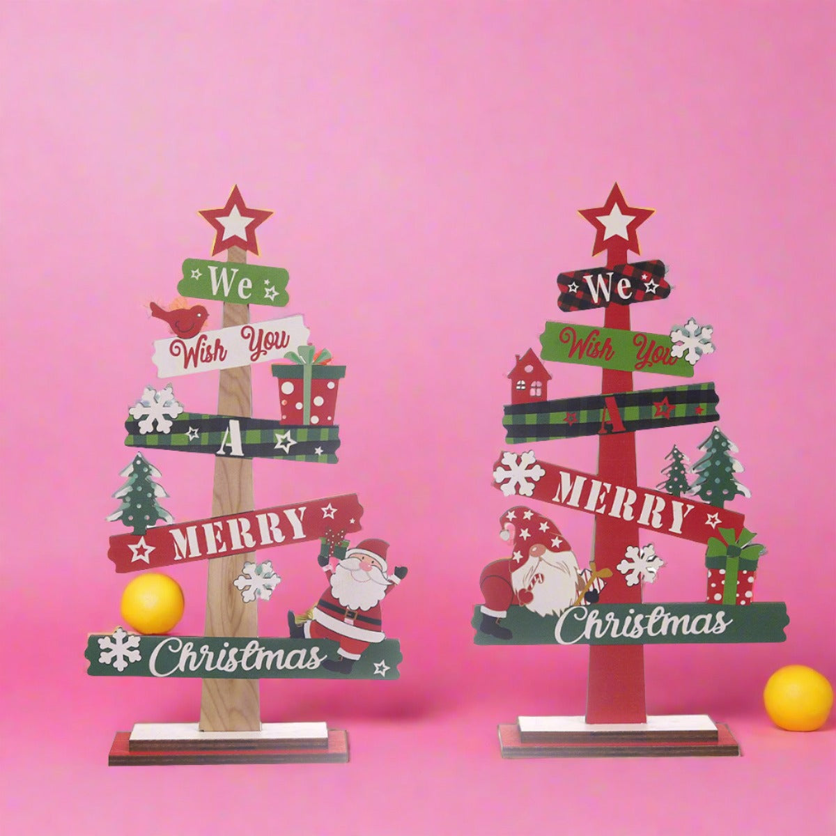 Christmas Decorations Mini Desktop Christmas Tree Wooden Ornaments