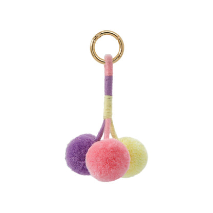 Hand Woven Hair Ball Alloy Keychain