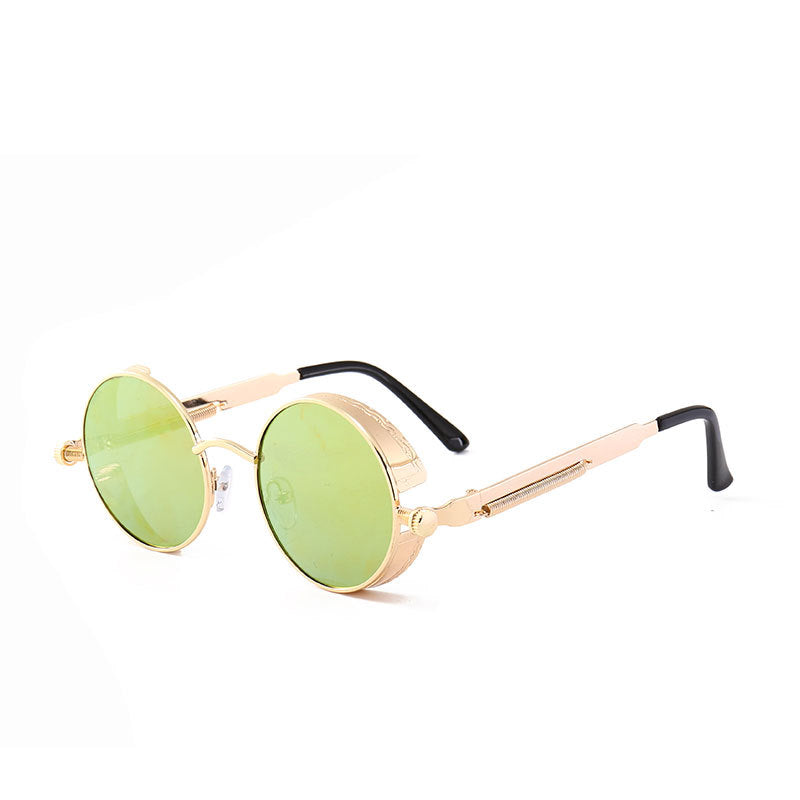 Neutrals Punk Fashion Round Retro Sunglasses