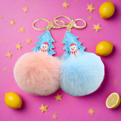 Christmas Fur Ball Keychain