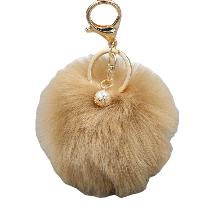 Pearl 8cm Fur Ball Keychain