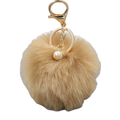 Pearl 8cm Fur Ball Keychain
