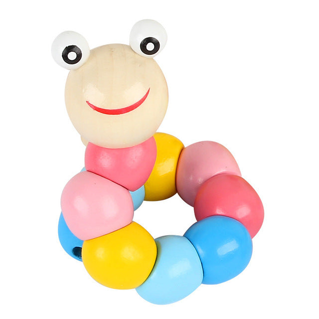 Children's Puzzle Toys with Simulated Wooden Twisted Caterpillars