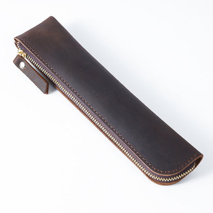 Cowhide Simple Pencil Case