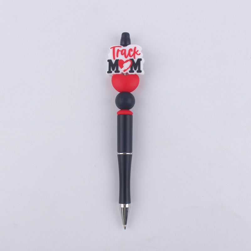 Cartoon Pattern Mother Series Silicone Beaded Ballpoint Pen