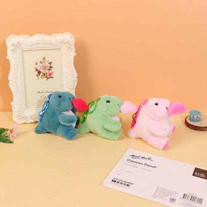 Stretchable Love Dinosaur Plush Keychain
