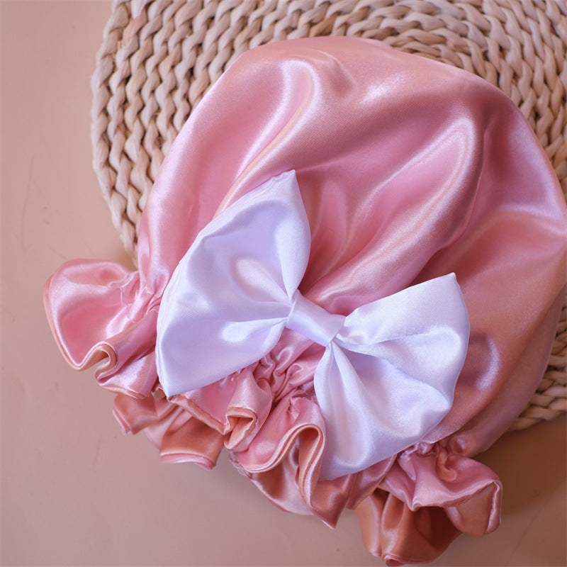 Polyester Kids Bowknot Nightcap