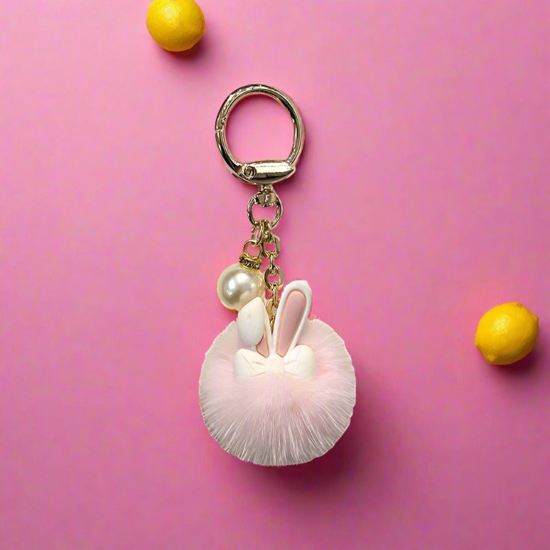 Cute Bunny Plush Keychain