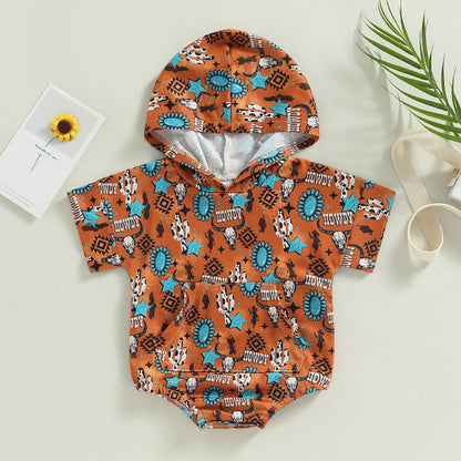 Cotton Aztec Western Cowboy Style HOWDY Kids Onesies