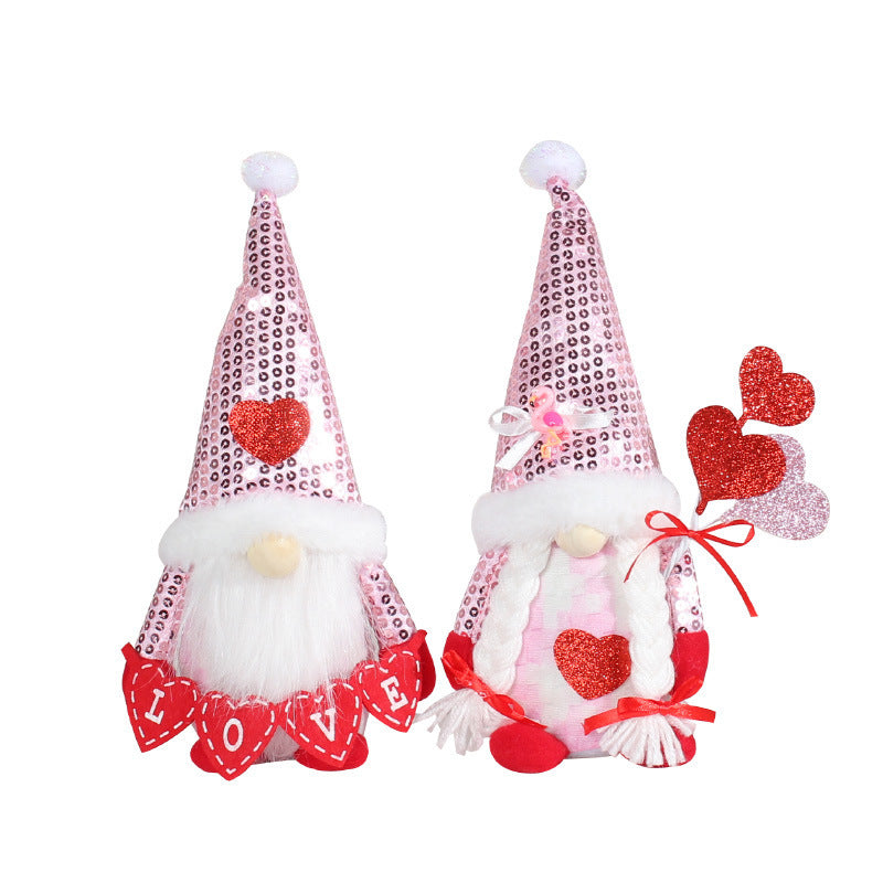 Valentine's Day Sequin Fabric Figurines