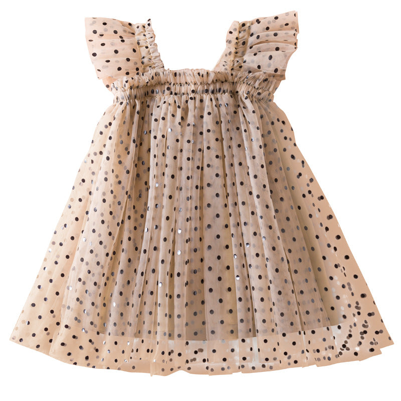 Polyester Children's Embroidered Mesh Dresses