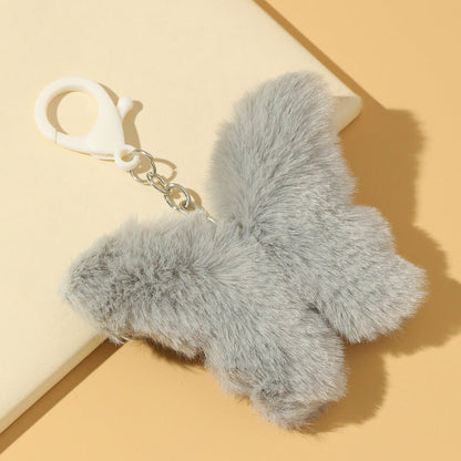 Plush Butterfly Imitation Rabbit Fur Keychain
