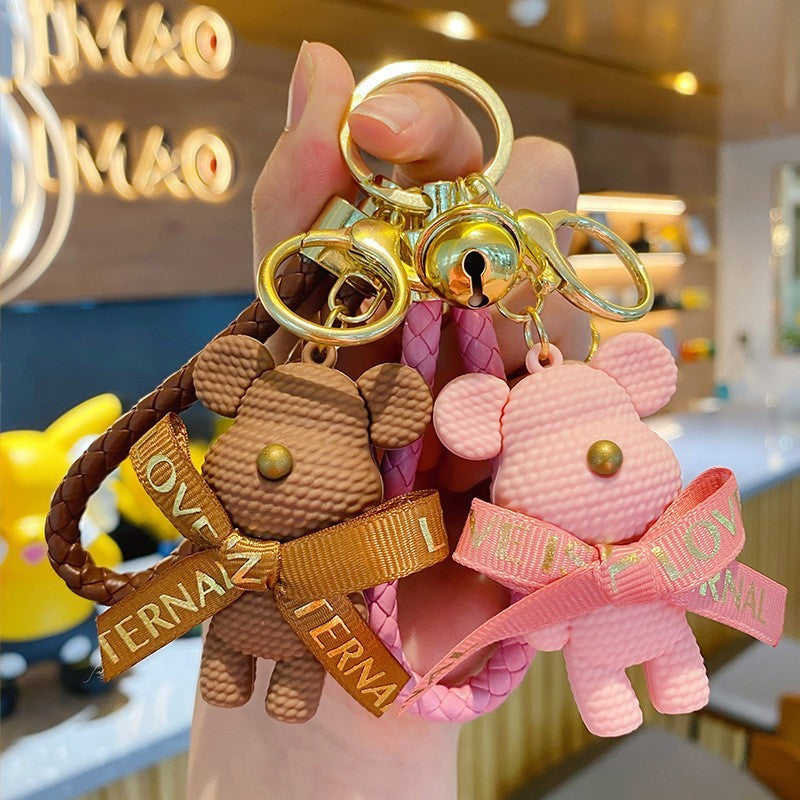 Bow Bear PVC Soft Keychain Cute Keychain