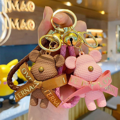 Bow Bear PVC Soft Keychain Cute Keychain