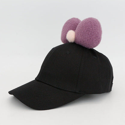 Butterfly Fur Ball Cute Children's Baseball Cap