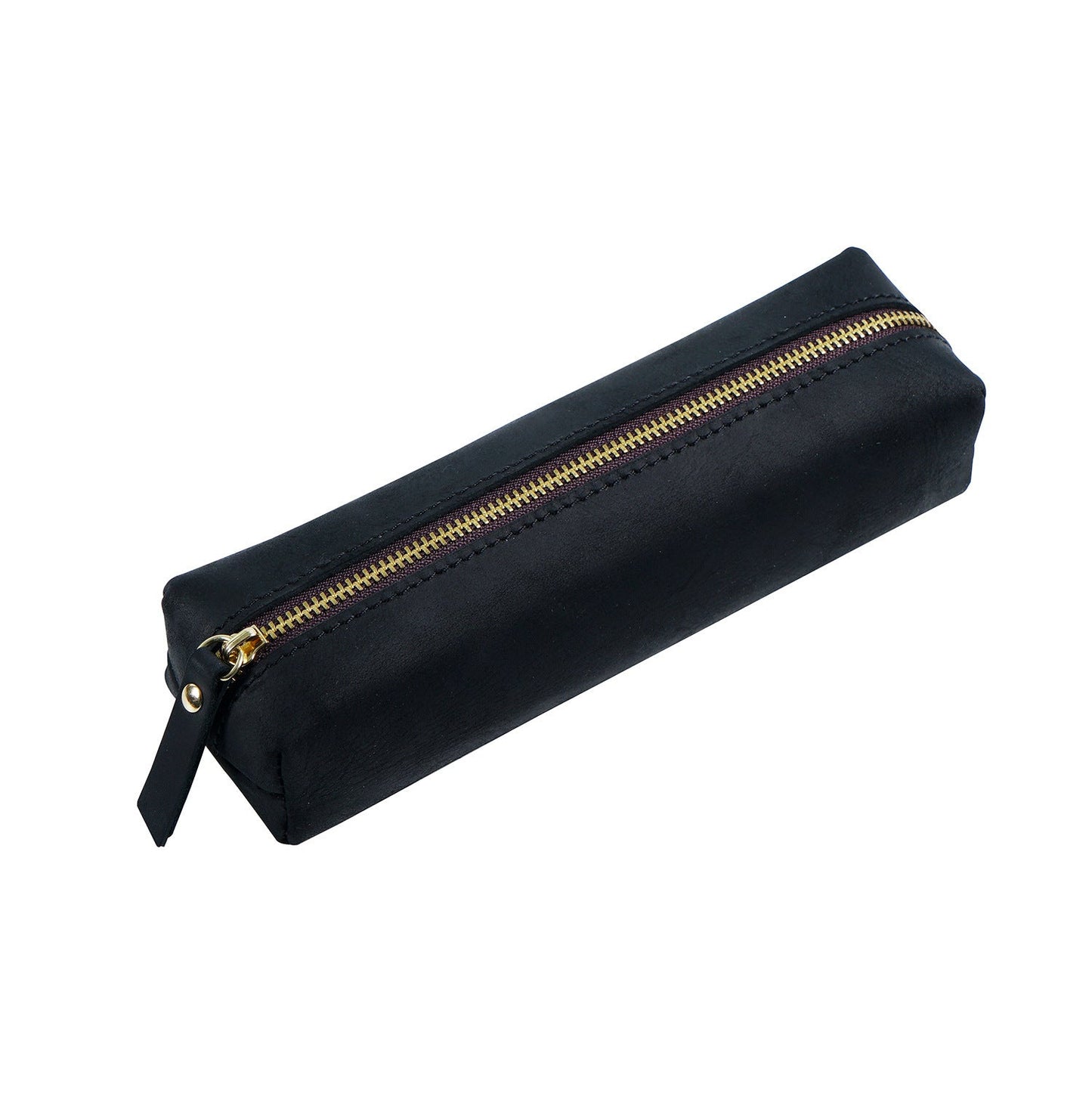 Handmade Cowhide Pen Large Capacity Storage Bag Zipper Pen Bag