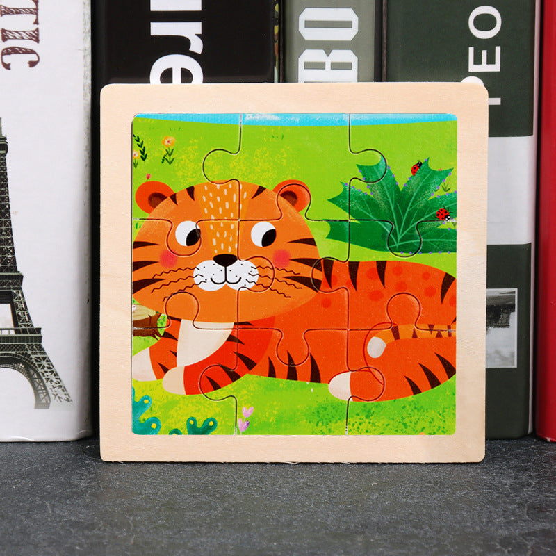 Wholesale Cartoon Animal Jigsaw Puzzle Wooden TOY