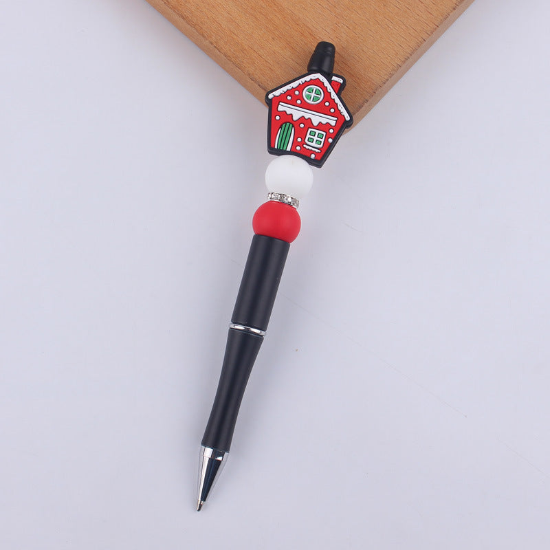 Cartoon Christmas Silicone Handmade Plastic Beaded Pen