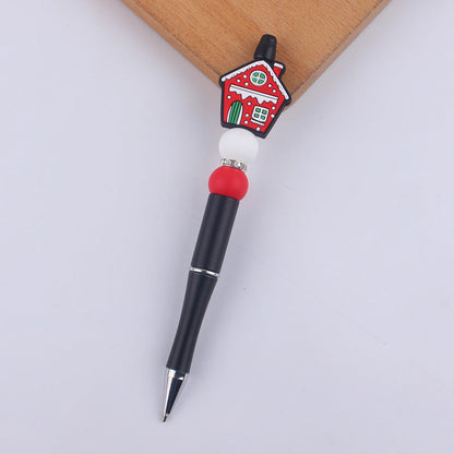 Cartoon Christmas Silicone Handmade Plastic Beaded Pen