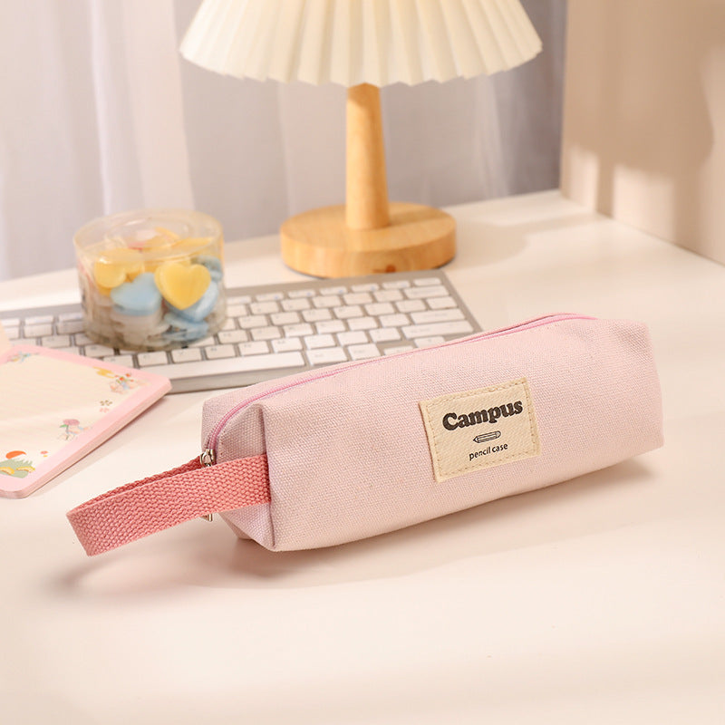 Simple Canvas Large Capacity Pencil Case
