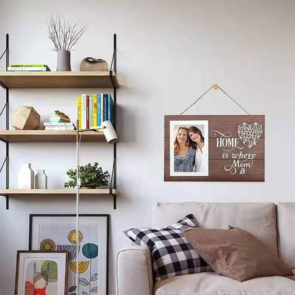 Mother's Day Wooden Heart-shaped Wrapped Thread Photo Frame