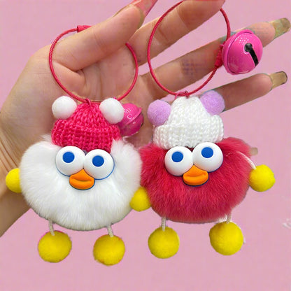 Cute Duckling Plush Ball Keychain