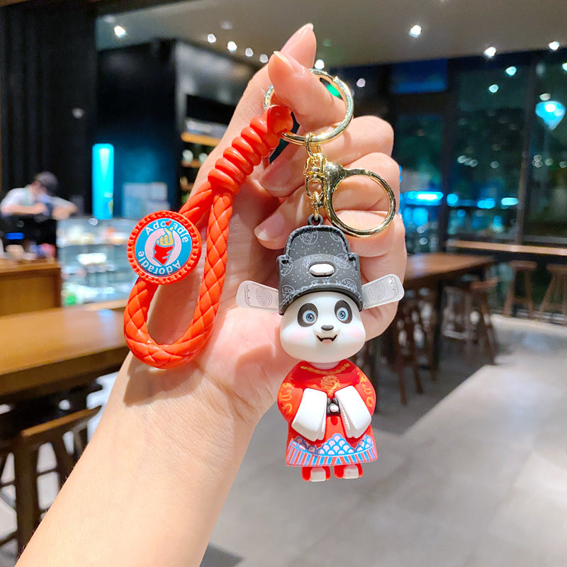 Cartoon Cute Panda PVC Soft Silicone Creative Keychain