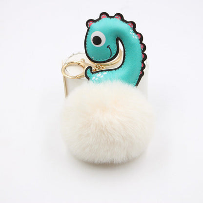 Cute Dinosaur Women's Bag Plush Keychain