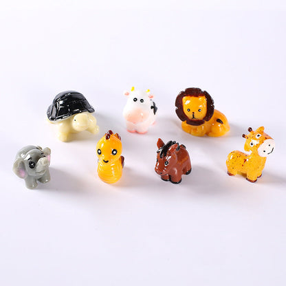Lion and Elephant Resin Ornaments